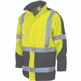 DNC JACKET CONTRAST RAIN HI VIS WCROSS TAPE