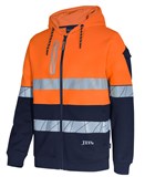 JBS WEAR 450G HI VIS FULL ZIP HOODIE WITH FRAGMENTED TAPE