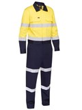 BISLEY TAPED HI VIS COVERALL WITH WAIST ZIP OPENING