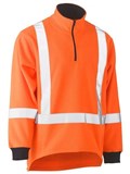 BISLEY X TAPED TTMC HI VIS POLAR FLEECE 14 ZIP PULLOVER