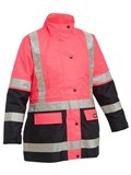 BISLEY WOMENS TAPED HI VIS 5 IN 1 RAIN JACKET