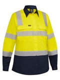 BISLEY WOMENS TAPED BIOMOTION HI VIS COOL LIGHTWEIGHT VENTED SHIRT