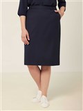 NNT LADIES WOOL BLEND TWILL SECRET WAIST MIDI SKIRT