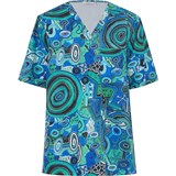 NNT WARLU INDIGENOUS PRINT SCRUB TOP