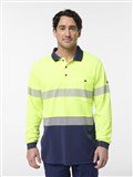 KING GEE ORIGINALS SPLICED HI VIS TAPED LS COTTON BACK POLO