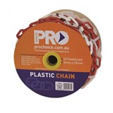PROCHOICE 8MM PLASTIC SAFETY CHAIN REDWHITE 25M ROLL