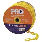 PROCHOICE PLASTIC SAFETY CHAIN YELLOW 25M ROLL