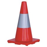 TRAFFIC CONE SAFETY  450MM WITH REF TAPE
