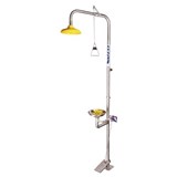 PRATT COMBINATION SHOWER WITH TRIPLE NOZZLE EYE  FACE WASH WITH BOWL  FOOR TREADLE