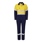 WORKCRAFT LIGHTWEIGHT HI VIS COTTON DRILL REFLECTIVE COVERALL