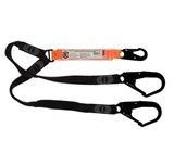 LINQ ELITE DOUBLE LEG ELASTICATED LANYARD WITH HARDWARE 1X SNAP HOOK 2X DOUBLE ACTION SCAFF HOOK
