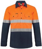 WORKCRAFT HYBRID HI VIS TAPED CLOSED FRONT SHIRT