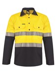 WORK CRAFT HI VIS CLOSED FRONT DRILL SEMI GUSSET SLEEVES SHIRT