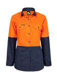 WORKCRAFT LADIES HI VIS VENTED SHIRT LONG SLEEVE