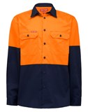 HARD YAKKA HI VIS TWO TONE LONG SLEEVE SHIRT